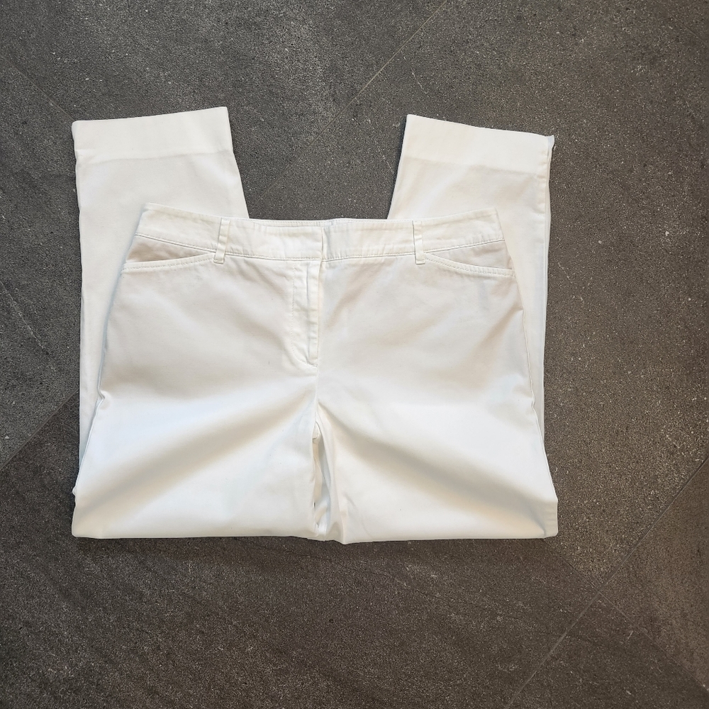 Talbots Perfect Crop Pant, White, Size 10 - Picture 3 of 7